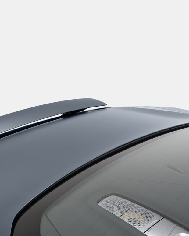 Active rear spoiler raised on a Polestar 1 