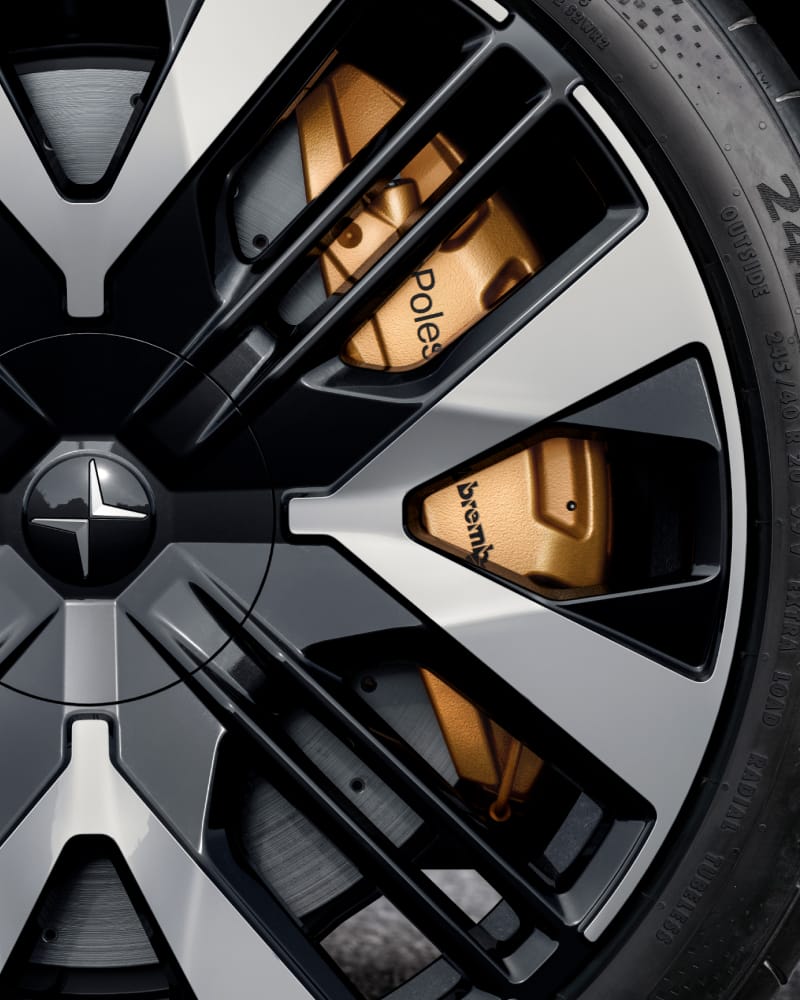 Close-up on the Polestar wheel.