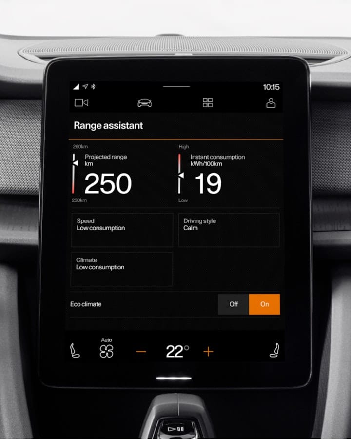 Driver display placed in front of the steering wheel showing important information to the driver.