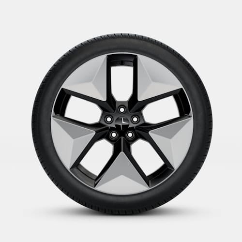 Product image of the 20” 5-V Spoke cast alloy wheel. White background