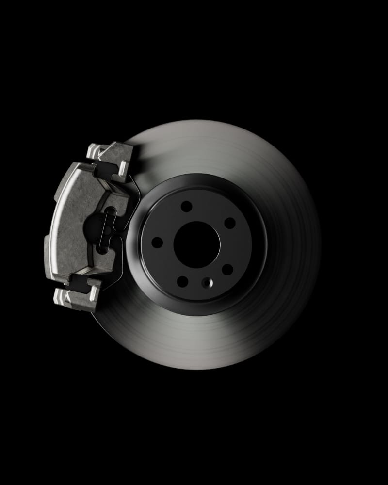 Standard brake on black background.