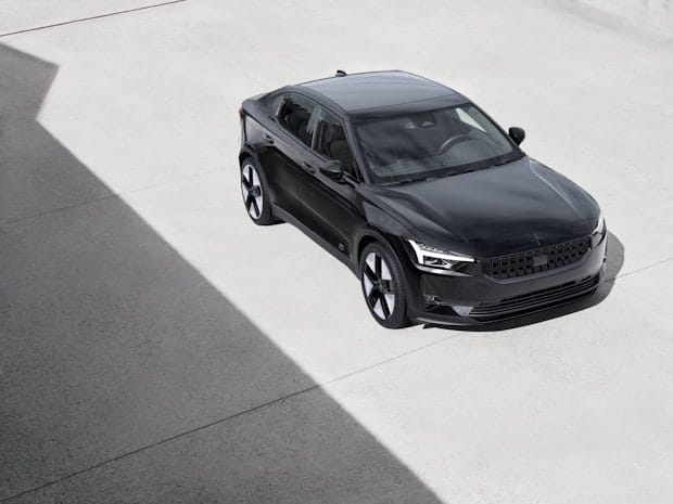 Black Polestar 2 on concrete