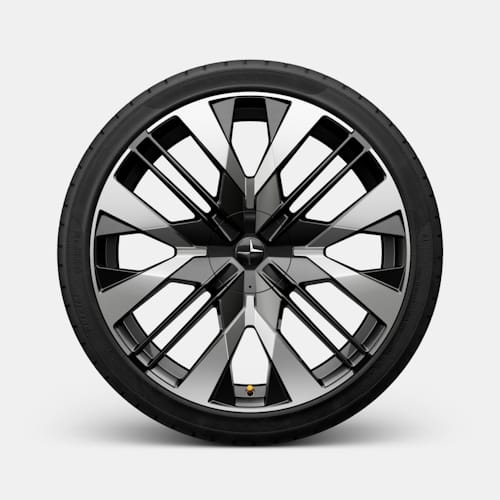 22" 4-Multi spoke black polished forged wheel