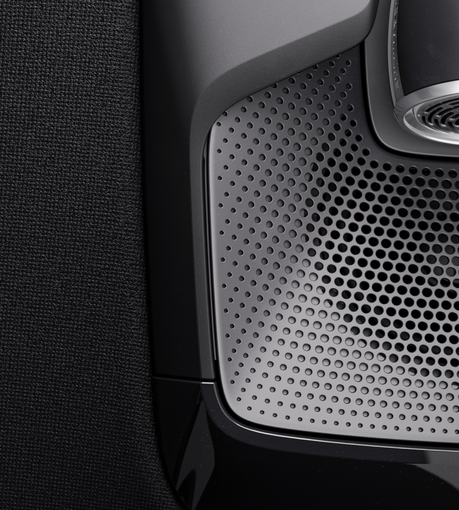 Zoom in on Bowers & Wilkins car speakers.