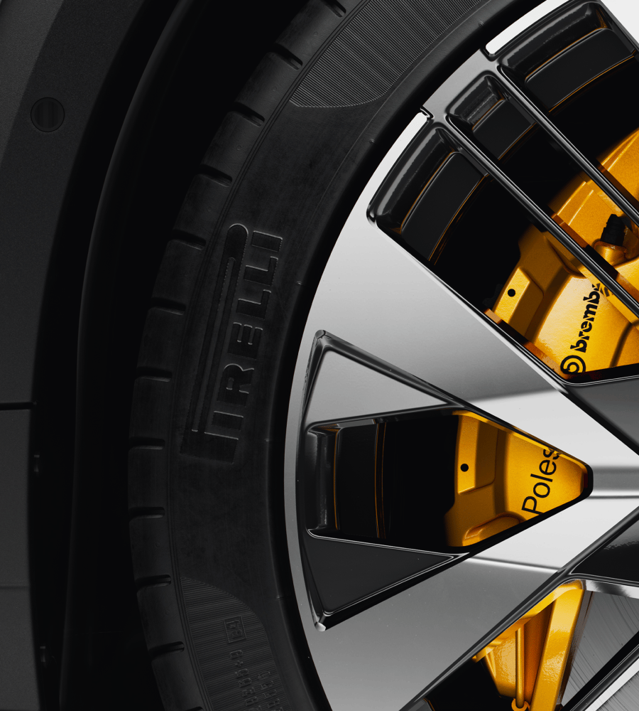 Zoom in on a part of the Pirelli P Zero tyre.