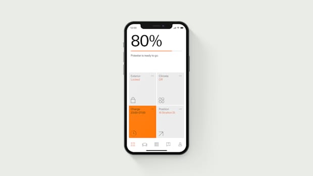 Polestar app start page