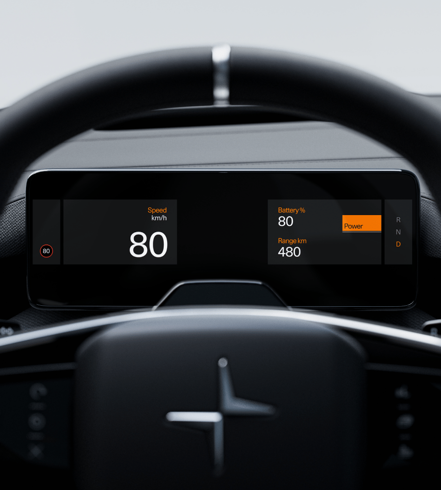 Polestar 4 driver display range factors