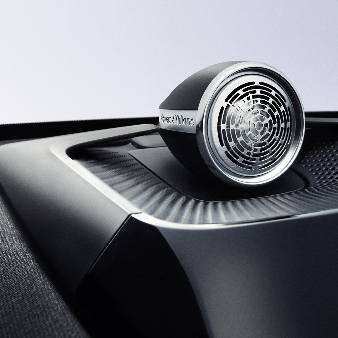 Zoom in on Bowers & Wilkins speaker.