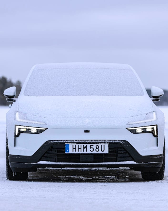 Polestar 4 covered in snow