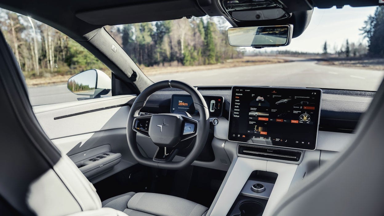 Interior driving seat of Polestar 4